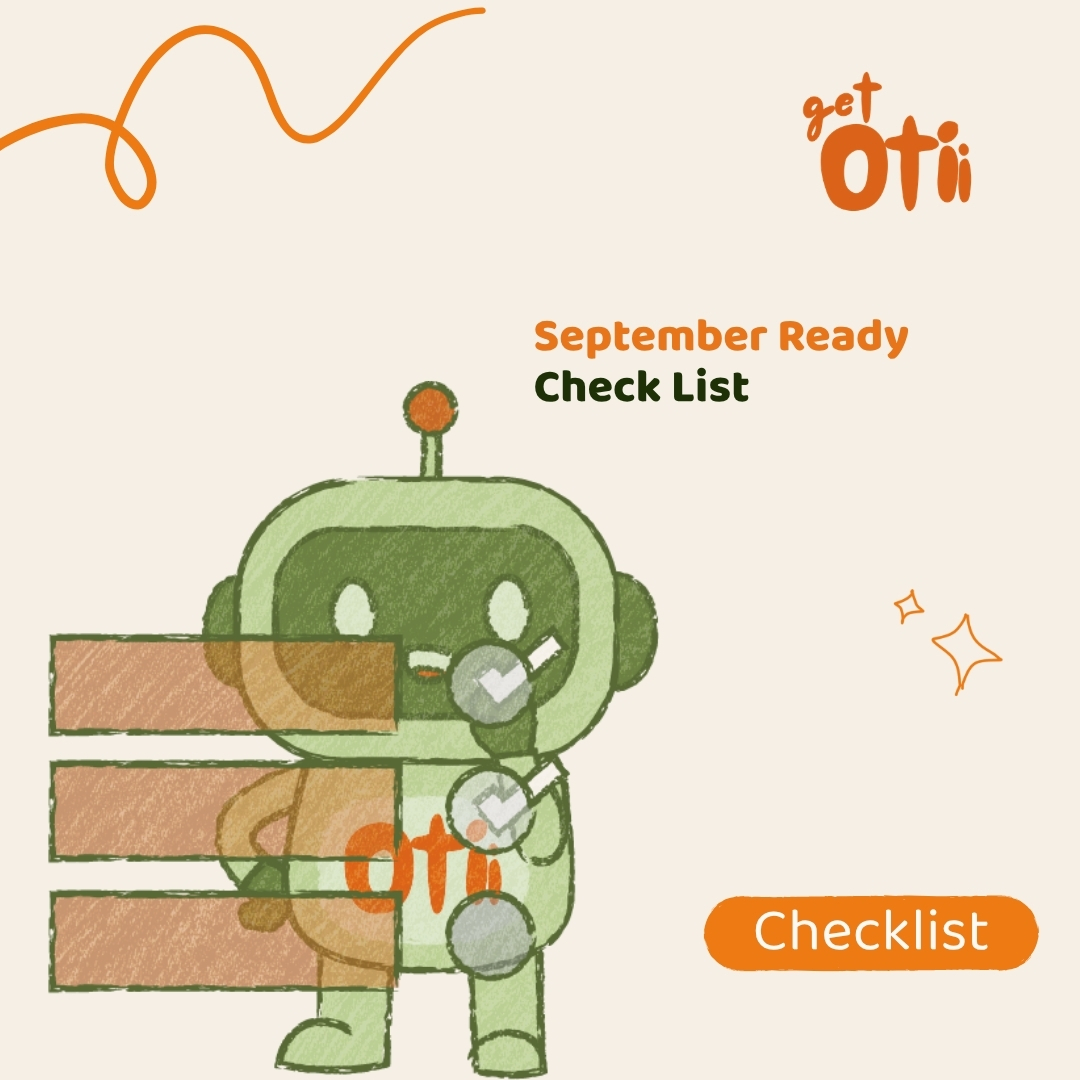 Otii mascot showing a checklist
